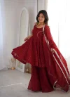 Jf 046 Crunchy Silk Zarkhand Work Sharara Suit Collections